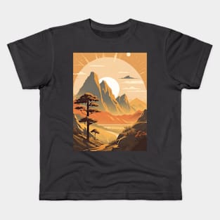 sunset mountains Kids T-Shirt